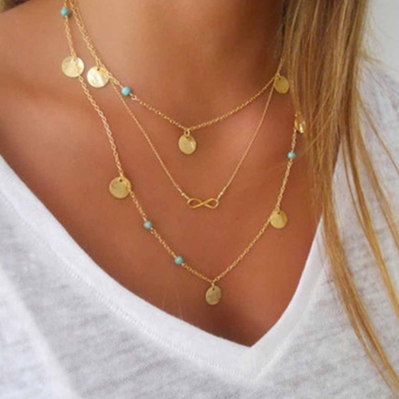 Jewelry - Gold infinity layered choker